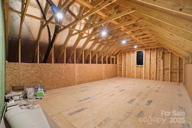 view of unfinished attic