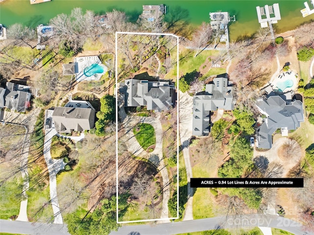 aerial view featuring a residential view