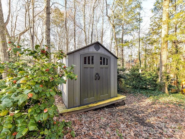 view of shed