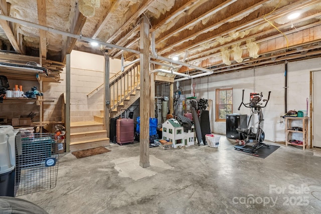 basement with stairway