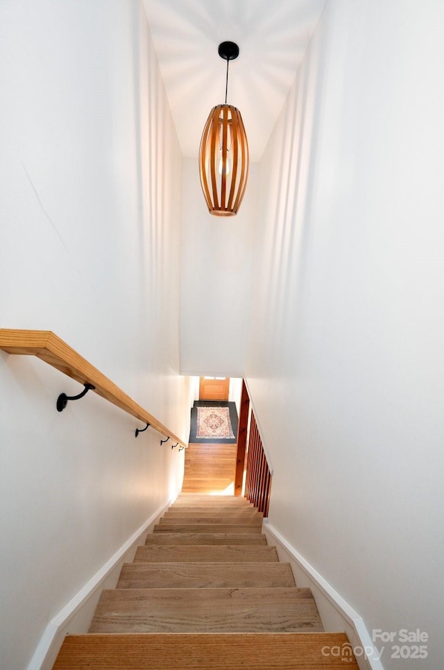 staircase with baseboards