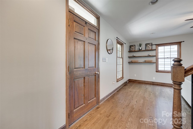 6688 Pine Forest Dr, York, SC 29745 - foyer featuring light wood finished floors, baseboards, and a ceiling fan