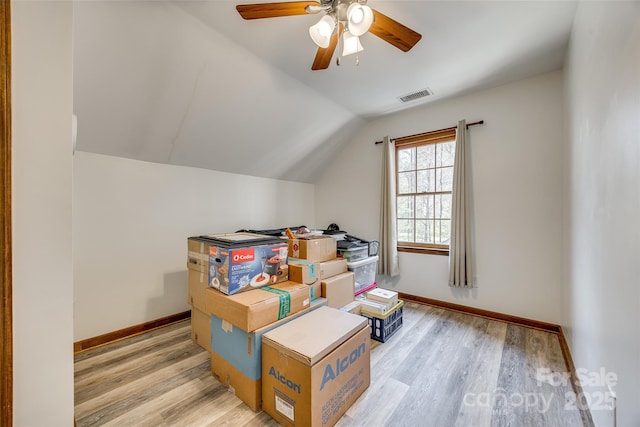 6688 Pine Forest Dr, York, SC 29745 - bonus room with vaulted ceiling, light wood finished floors, ceiling fan, and baseboards