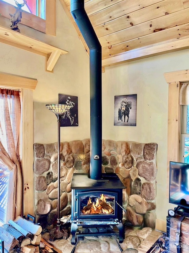 6033 Low Country Rd, Lenoir, NC 28645 - details featuring a wood stove