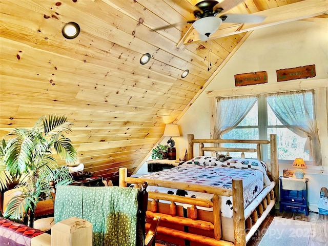 6033 Low Country Rd, Lenoir, NC 28645 - bedroom with wood finished floors, vaulted ceiling, and wooden ceiling