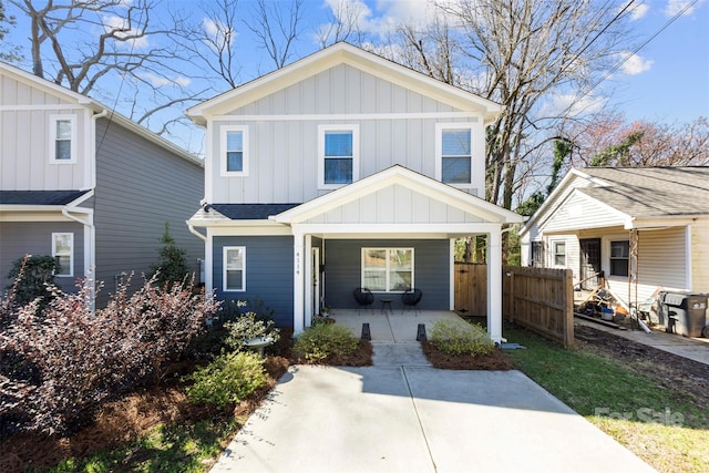 4114 Rutgers Ave, Charlotte, NC 28206 - view of front of home featuring covered porch and board and batten siding