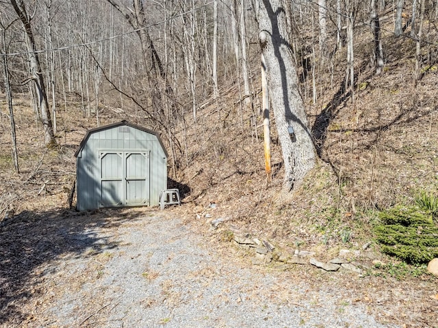 view of shed