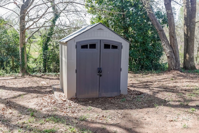 view of shed