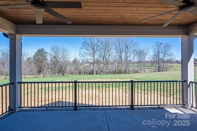 view of patio with a ceiling fan