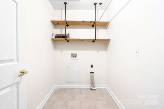 1080 Rolling Green Dr, Newton, NC 28658 - laundry area featuring washer hookup, baseboards, and light tile patterned flooring