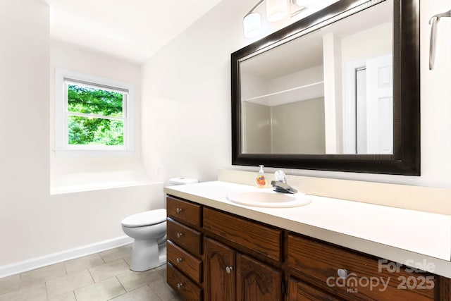 1080 Rolling Green Dr, Newton, NC 28658 - full bathroom with vanity, toilet, baseboards, and tile patterned floors