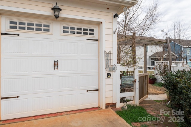 view of garage