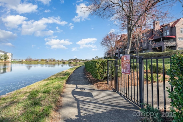 9035 J M Keynes Dr Unit 33, Charlotte, NC 28262 - exterior space with a gate and a water view