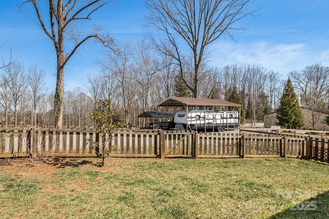 view of yard featuring fence