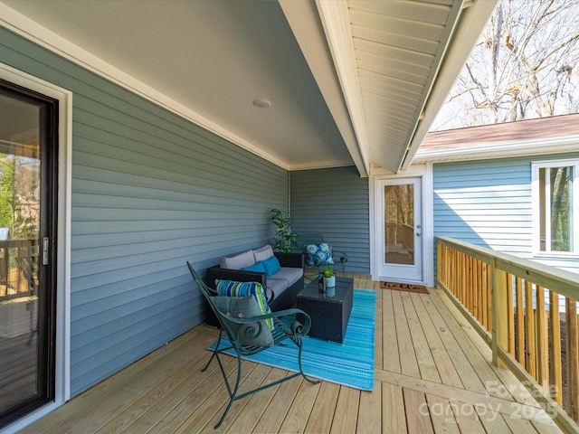 deck with outdoor lounge area