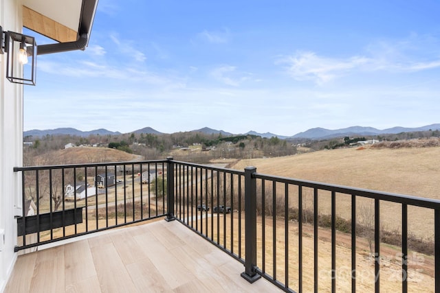 balcony with a mountain view