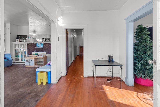 corridor with wood finished floors