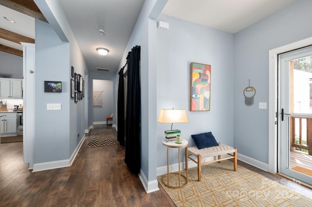 155 Parker Rd, Asheville, NC 28805 - corridor featuring dark wood-type flooring, baseboards, and visible vents