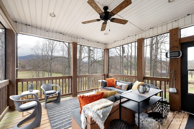155 Parker Rd, Asheville, NC 28805 - sunroom / solarium with outdoor lounge area and a ceiling fan