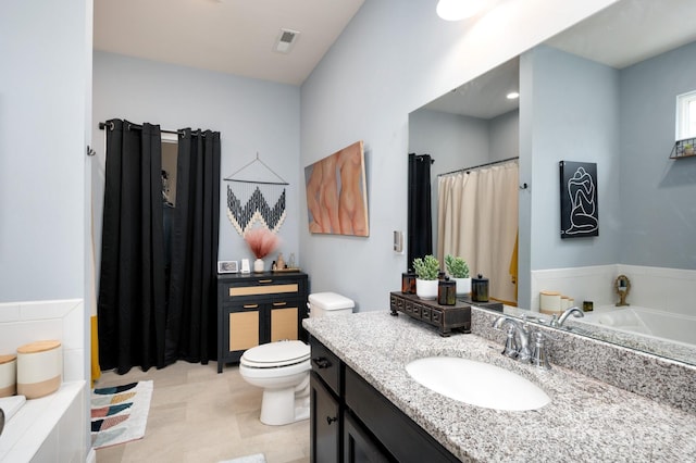 155 Parker Rd, Asheville, NC 28805 - full bath with vanity, visible vents, a bath, and toilet