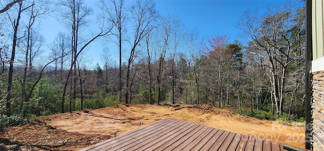 deck with a view of trees