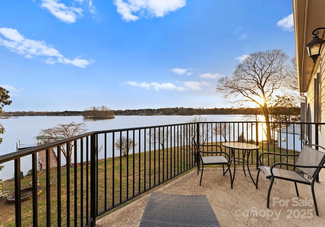 balcony with a water view