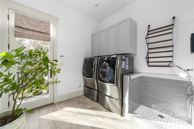 68 Cinch Knot Dr, Nebo, NC 28761 - washroom with cabinet space, washer and dryer, and baseboards