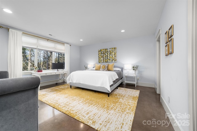 68 Cinch Knot Dr, Nebo, NC 28761 - bedroom featuring finished concrete flooring, baseboards, and recessed lighting