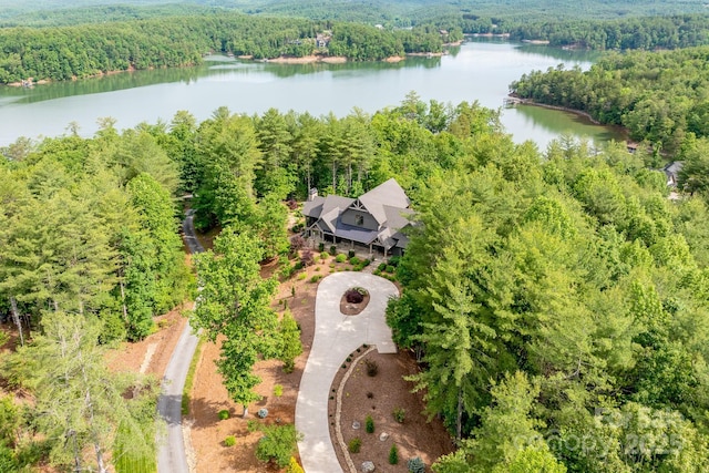 68 Cinch Knot Dr, Nebo, NC 28761 - drone / aerial view of a heavily wooded area and a nearby body of water