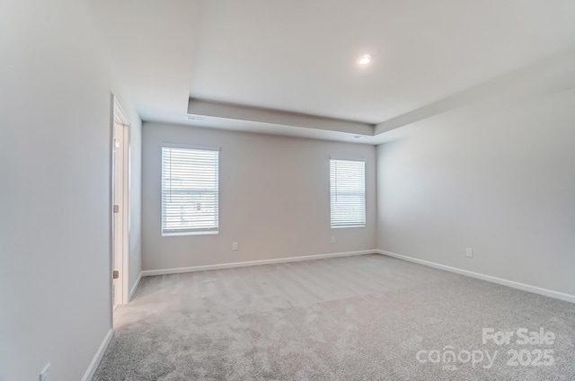 empty room featuring light carpet, baseboards, and a wealth of natural light