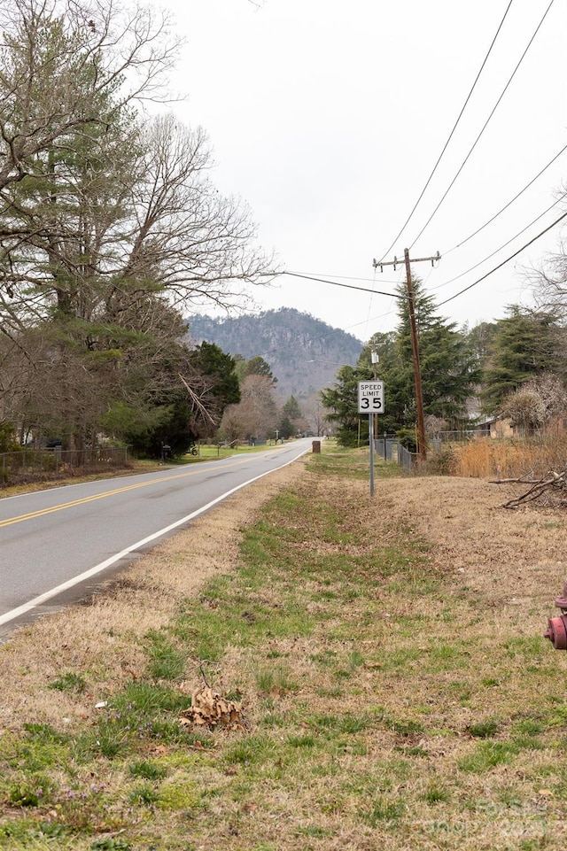 view of street with a mountain view