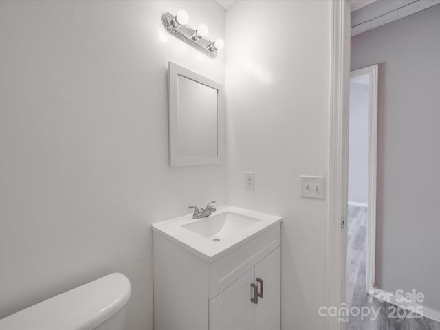 bathroom with toilet and vanity