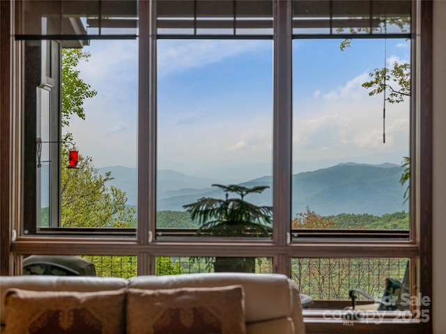 interior details with a mountain view