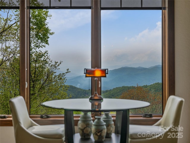 room details featuring a mountain view