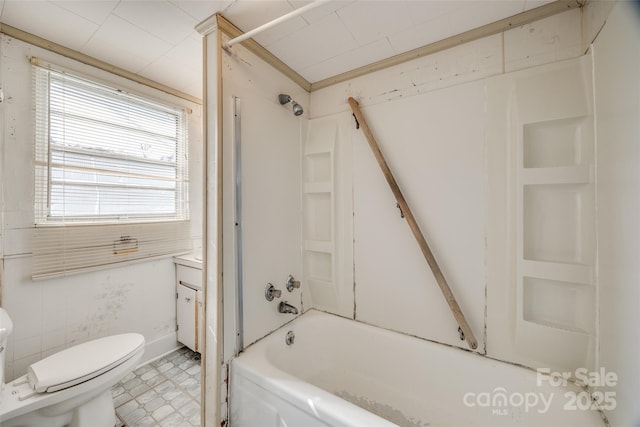 36 Brookline St, Great Falls, SC 29055 - bathroom featuring bathtub / shower combination, tile patterned floors, toilet, and vanity