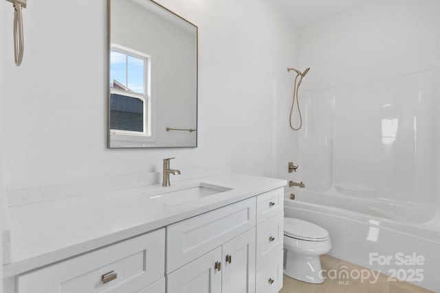4227 Holly Cir NE, Conover, NC 28613 - bathroom with toilet,  shower combination, tile patterned floors, and vanity