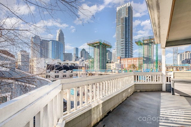 balcony with a view of city