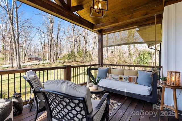 deck with an outdoor hangout area