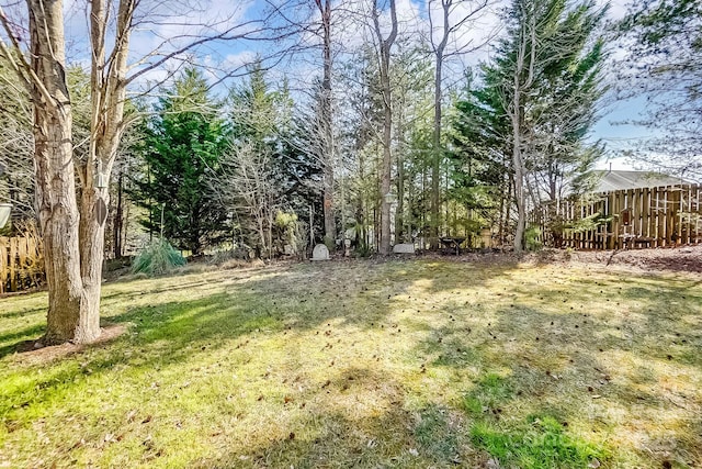 view of yard with fence