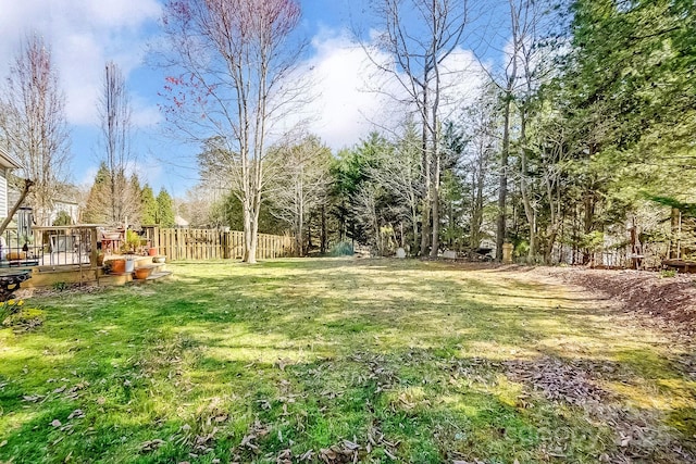 view of yard with fence