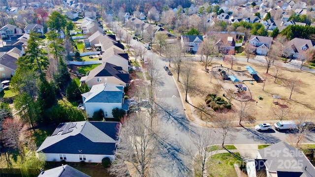 aerial view with a residential view