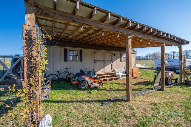 exterior space with entry steps and an attached carport