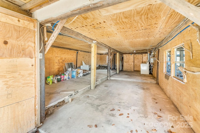 interior space featuring washer / clothes dryer and concrete floors