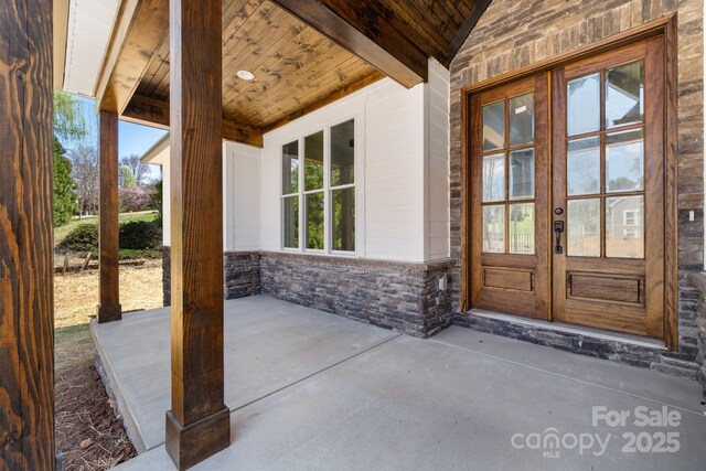 3732 Whitney Dr NE, Hickory, NC 28601 - doorway to property featuring french doors and stone siding