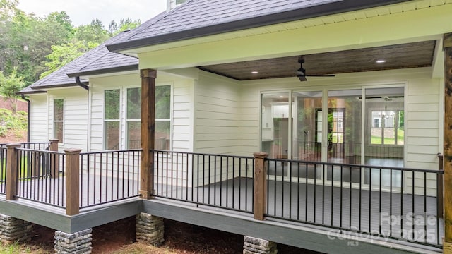 3732 Whitney Dr NE, Hickory, NC 28601 - wooden terrace featuring a ceiling fan
