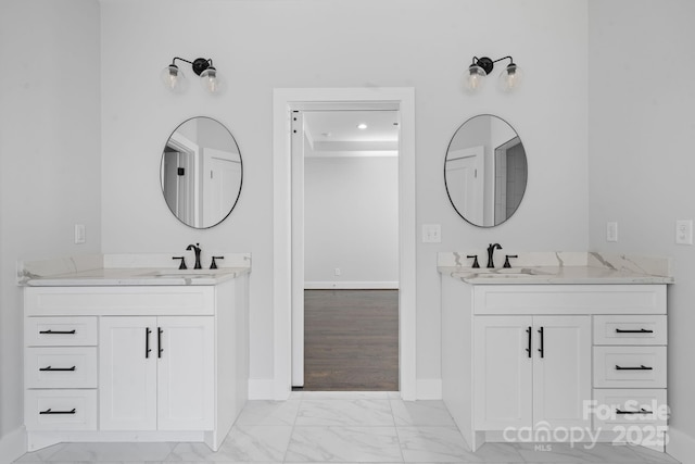 3732 Whitney Dr NE, Hickory, NC 28601 - full bathroom featuring marble finish flooring and two vanities
