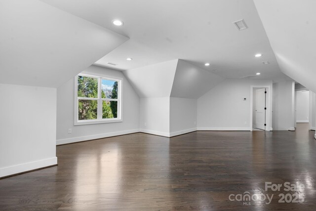 3732 Whitney Dr NE, Hickory, NC 28601 - additional living space with vaulted ceiling, dark wood-type flooring, and recessed lighting