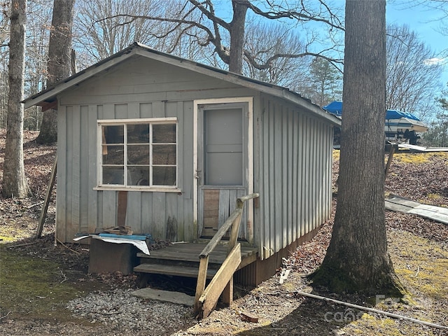 view of shed