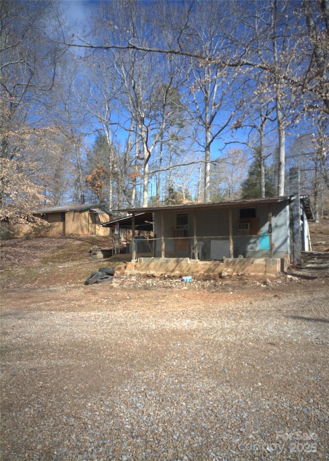 view of front facade with an outdoor structure