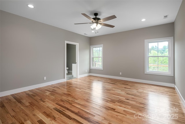 82 Arrowood Rd, Weaverville, NC 28787 - empty room with light wood finished floors, ceiling fan, baseboards, and recessed lighting